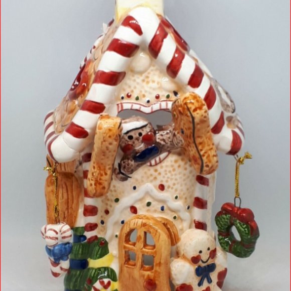 Christmas Ornament Gingerbread House Tea Light Cover or Shelf Display 7x4 - Picture 5 of 5